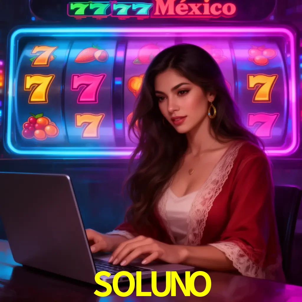 SOLUNO Slots - tragamonedas, RTP y control Tragamonedas SOLUNO con símbolos, saldo móvil y reglas de apuesta visibles